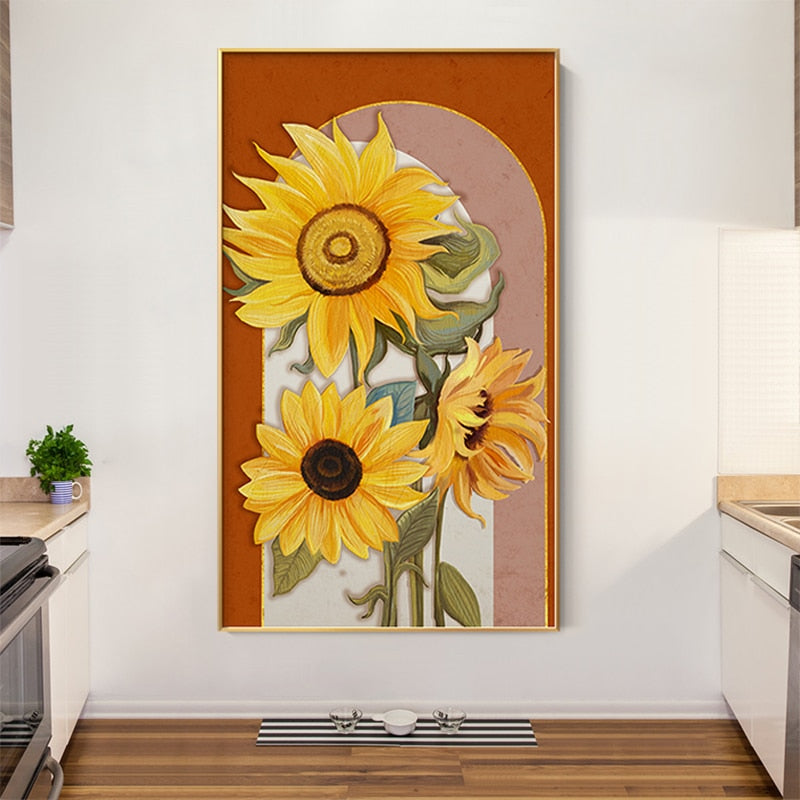 Modern Flower Sunflower Canvas Art