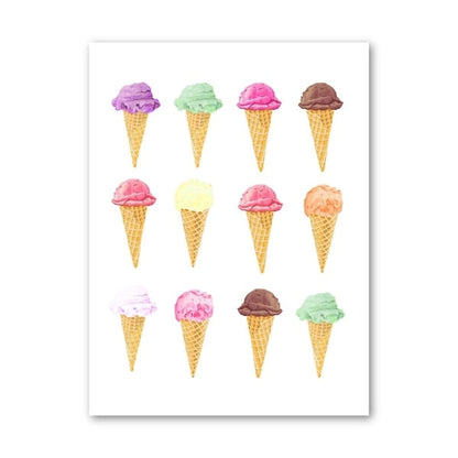 Delicious Colorful Donut Ice Cream Canvas Art