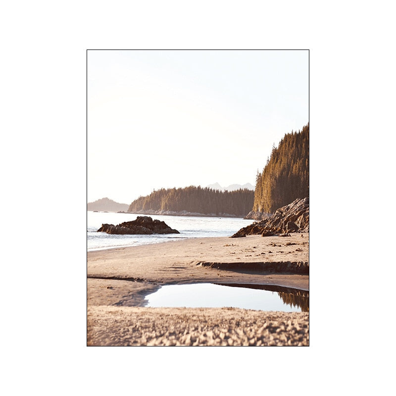 Brown Landscape Dandelion Elk Canvas Art