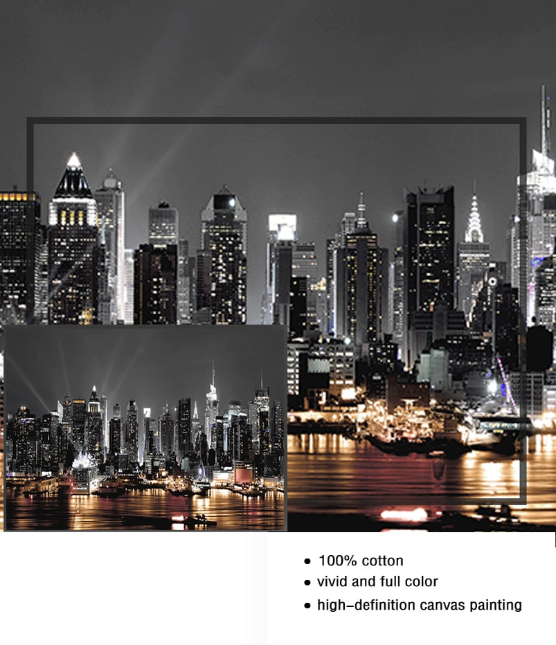 New York City Night View Canvas Art