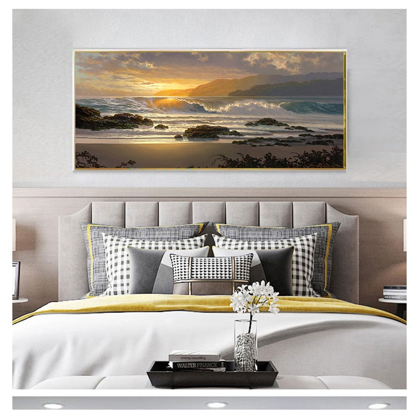 Sky Sea Sunrise Landscape Canvas Art