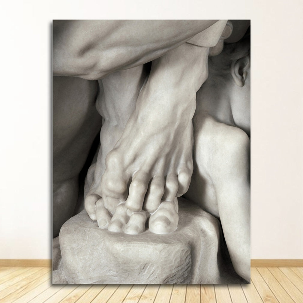 Black and White David by Michelangelo Canvas Art