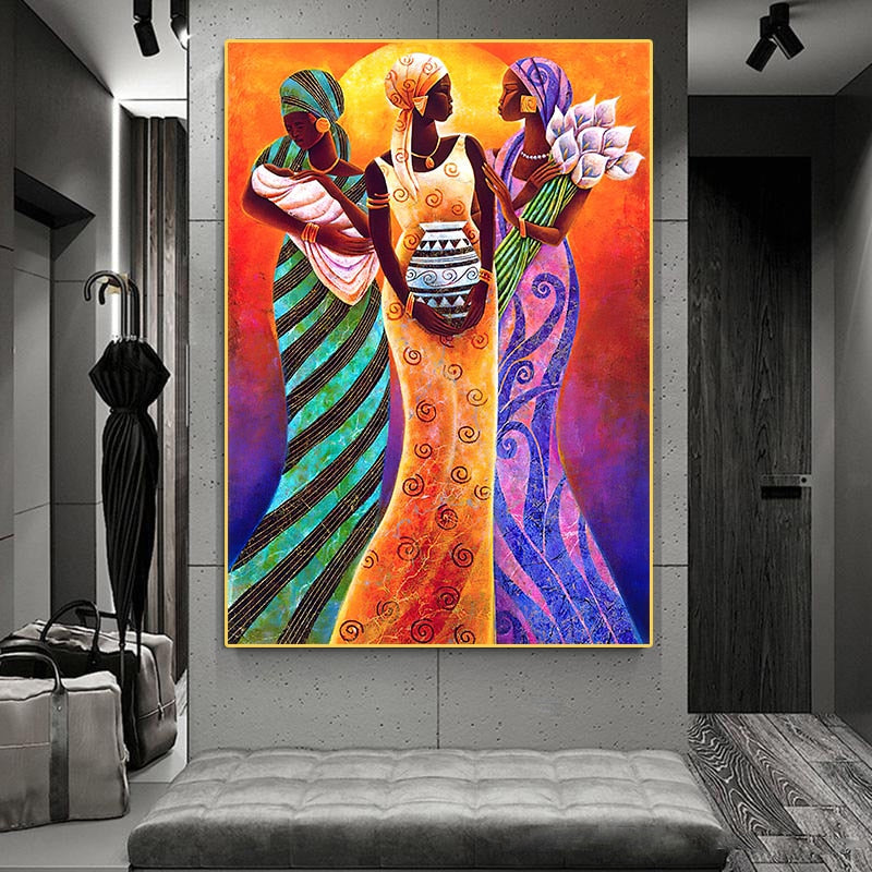 Colorful African Lady Canvas Art