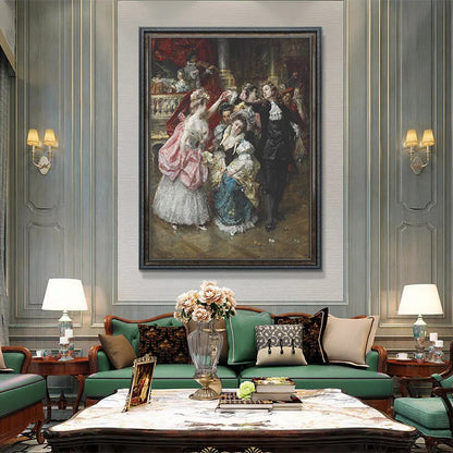 Vintage European Party Palace Canvas Art