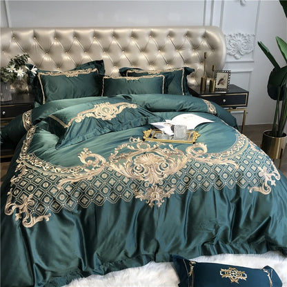 Sylvan Damask Sateen Duvet Cover Bedding Set