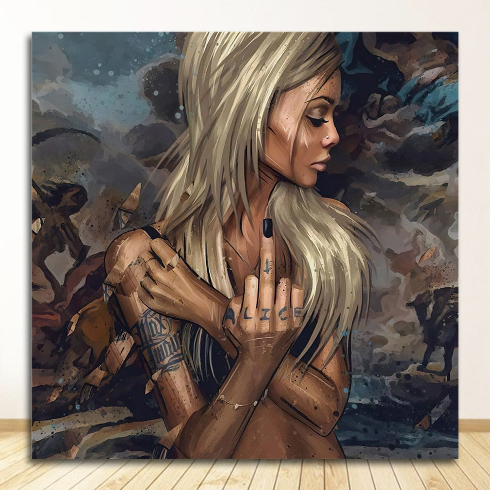 Cool Sexy Tattoo Girl Canvas Art