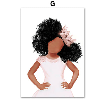 Black Girl and Boy Crown Canvas Art