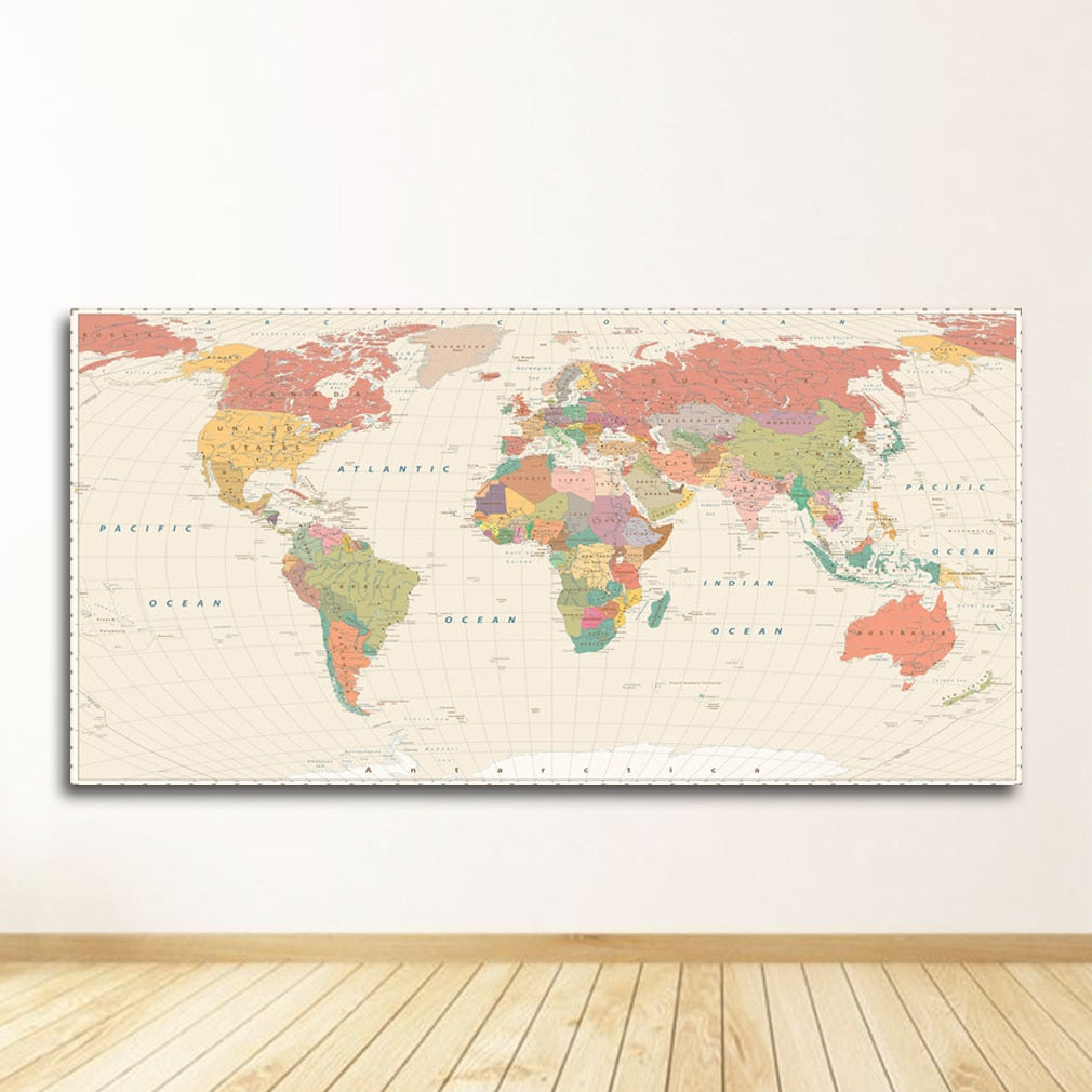 World Map Canvas Art