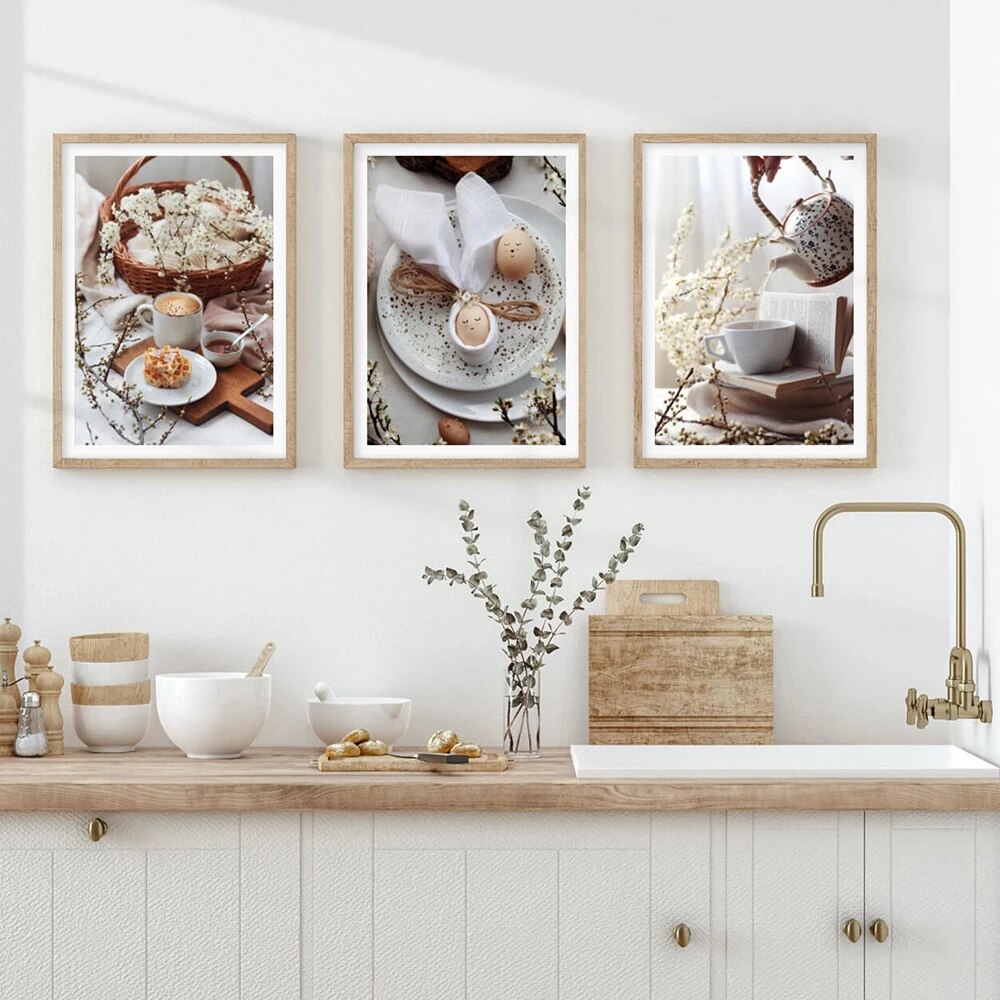 Breakfast Tea Egg Bread Canvas Art