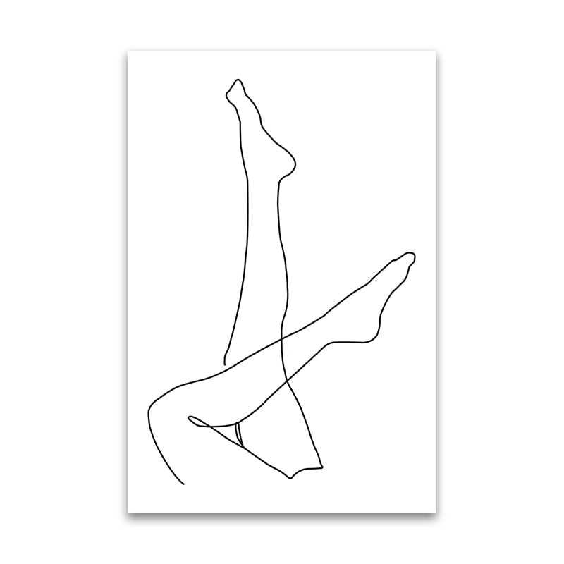 Minimalist Body Lines Canvas Art