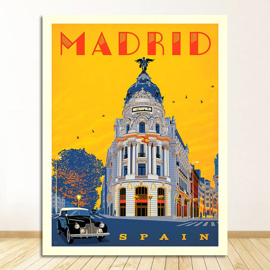 Berlin Madrid Poster Canvas Art