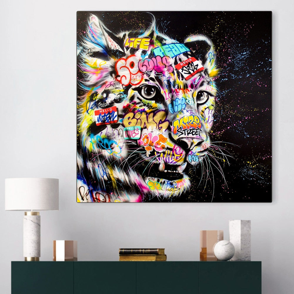 Graffiti Tiger Canvas Art