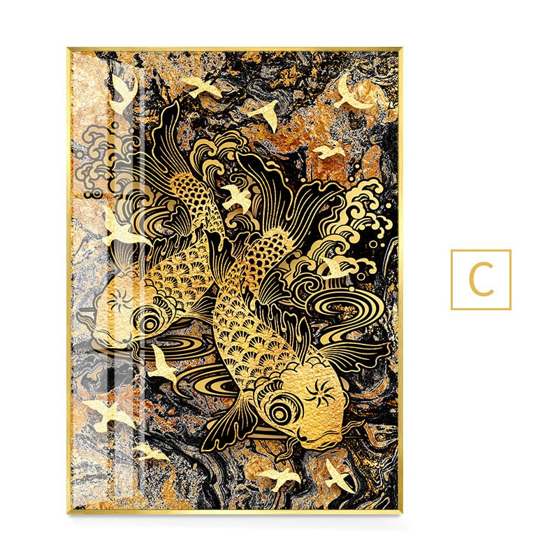 Luxurious Chinese Koi Fish Canvas Art