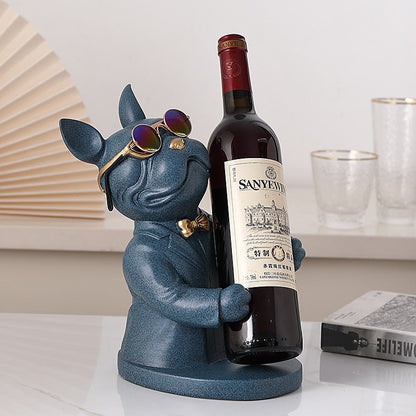 Bulldog Wine Holder Statue