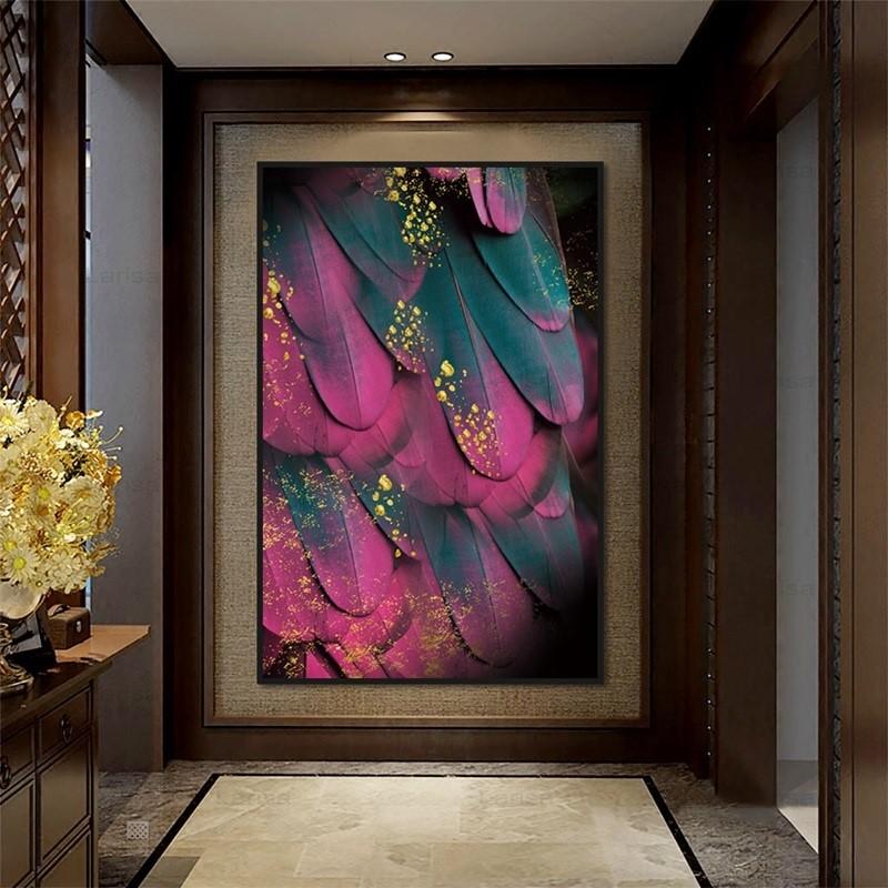 Fuchsia Feather Canvas Art