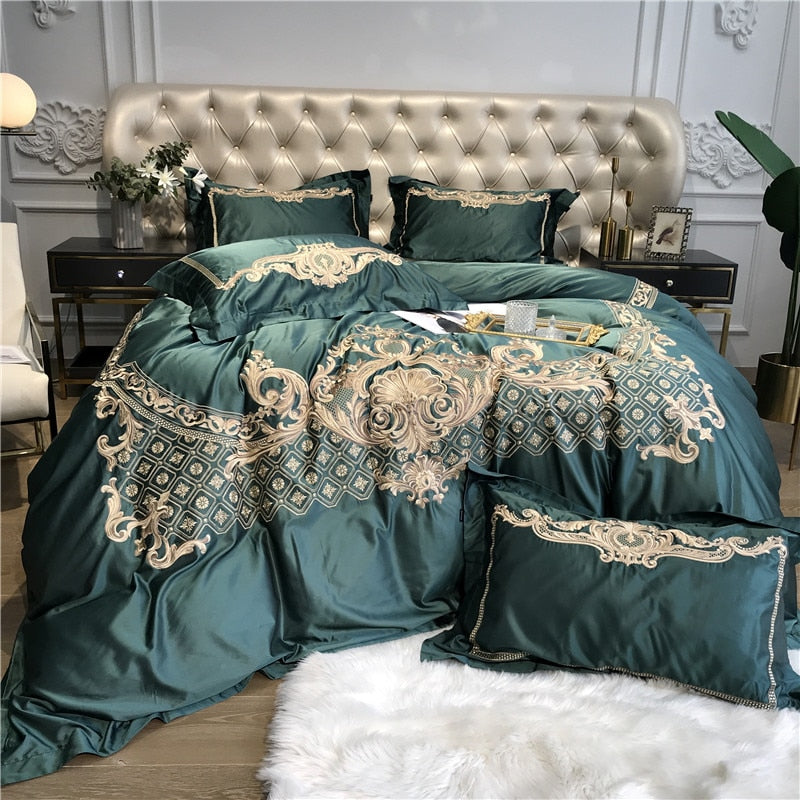 Sylvan Damask Sateen Duvet Cover Bedding Set