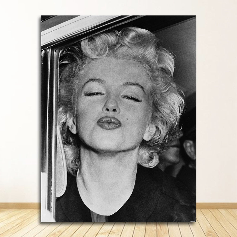 Black and White Marilyn Monroe Canvas Art