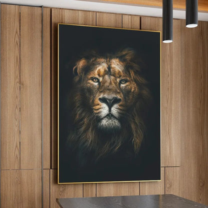 Lion Head Portrait Canvas Art