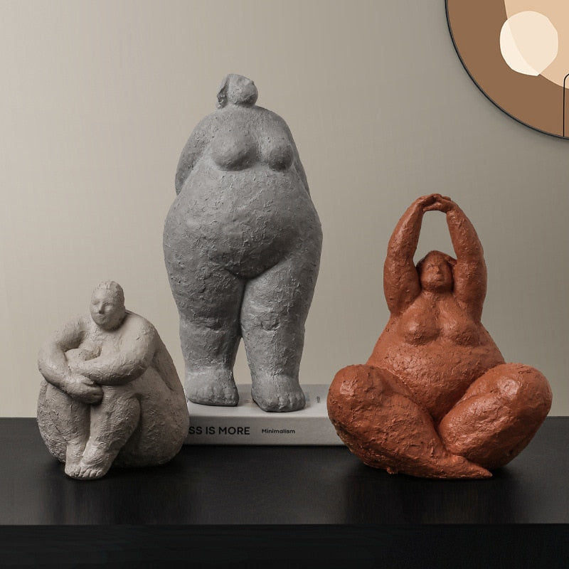 Abstract Fat Lady Figurines