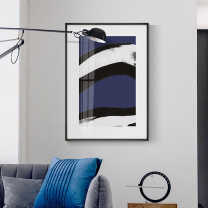 Minimalist Abstract Dark Blue Canvas Art