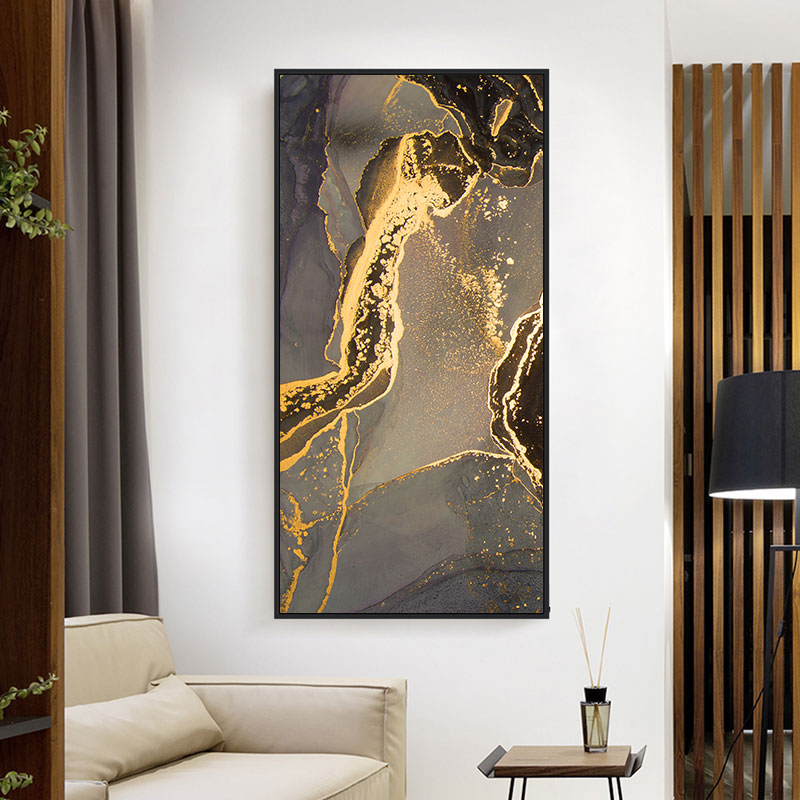 Gray Gold Marble Canvas Art