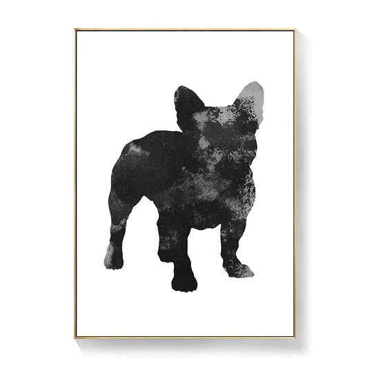 Black and White French Bulldog Canvas Art