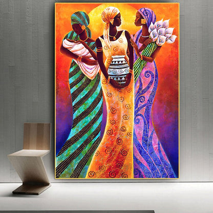 Colorful African Lady Canvas Art