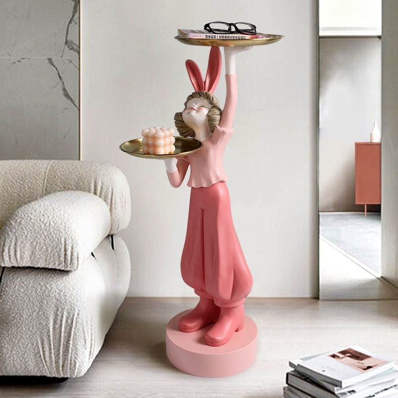 Modern Girl Tray Statue