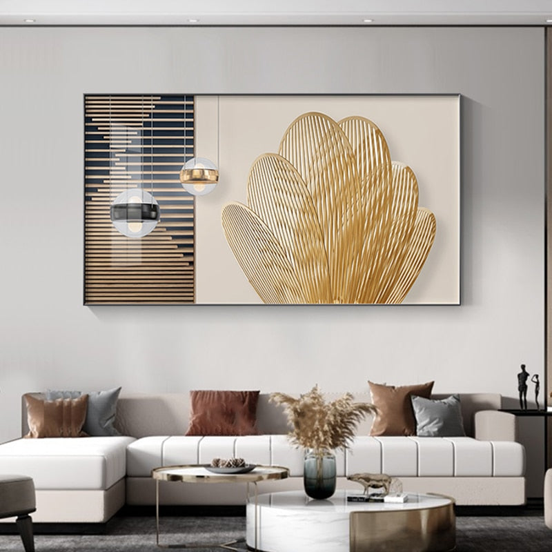 Minimalist Abstract Gold Canvas Art