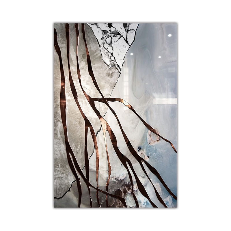 Modern Stone Texture Lines Canvas Art