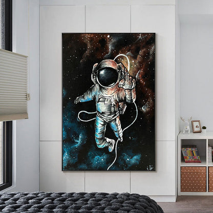 Astronaut Painting Wall Art Canvas