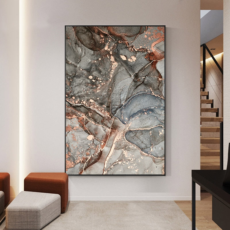 Luxurious Gray Marble Canvas Art