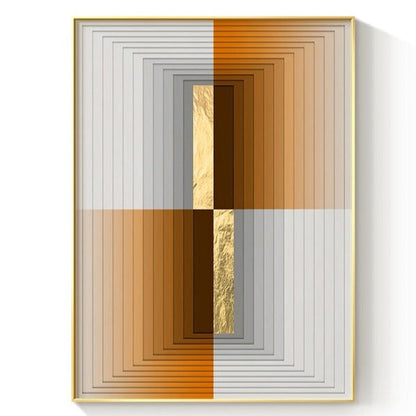 Minimalist Golden Strips Canvas Art