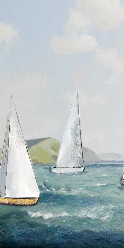 Sailing Boat Oil Painting Wall Art Canvas