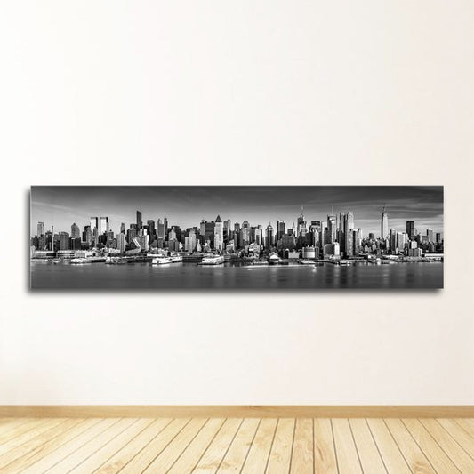 Black and White New York City Landscape Wall Art Canvas