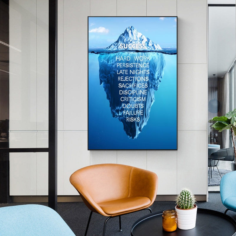 Iceberg with Inspirational Words Canvas Art