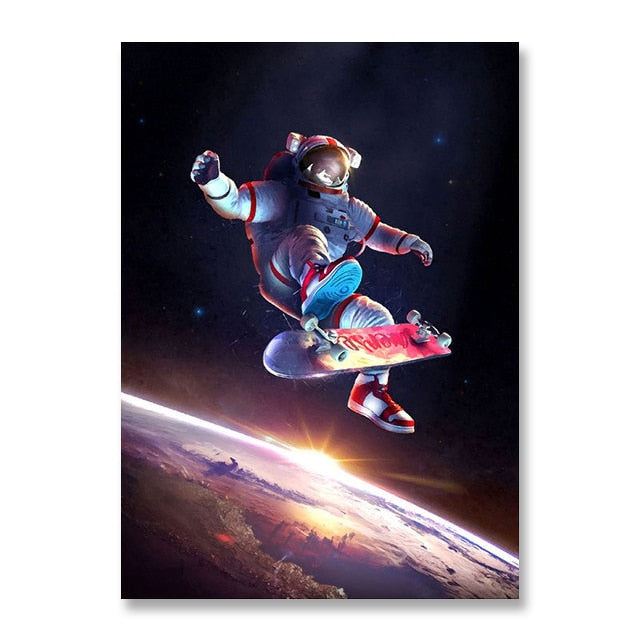 Astronaut Extreme Sports Canvas Art