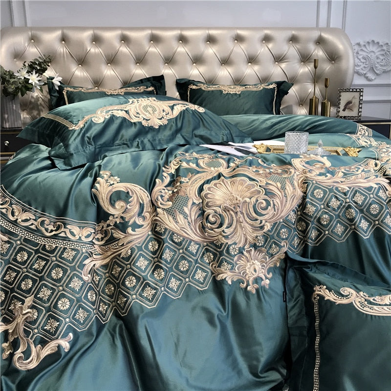 Sylvan Damask Sateen Duvet Cover Bedding Set