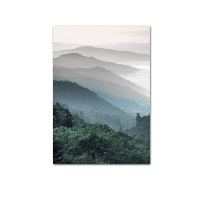 Nordic Scandinavian Mountain Landscape Canvas Art