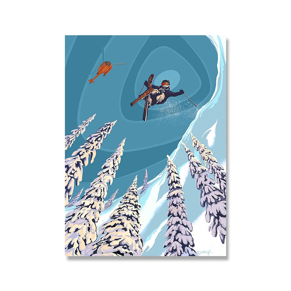 Ski Badge Snow Canvas Art