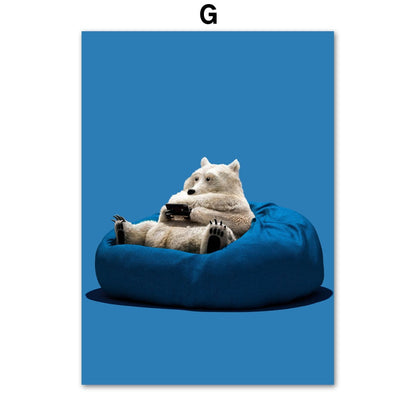 Animal Play Games Canvas Art