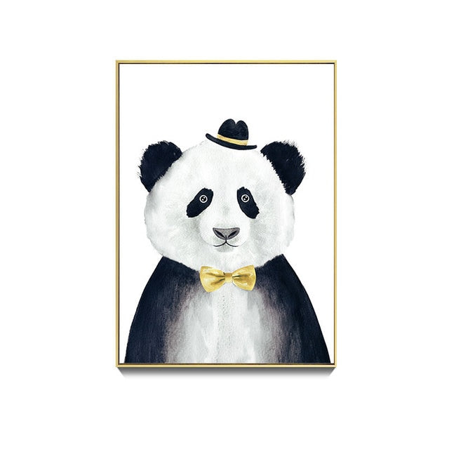 Cute Panda Bamboo Canvas Art