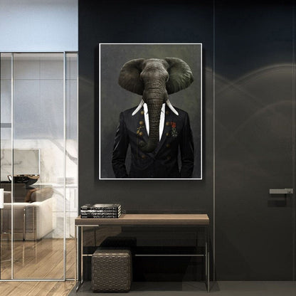 Animal with Suit Canvas Art