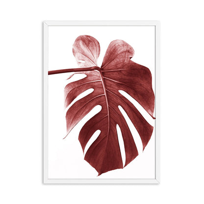 Beautiful Red Palm Leaves Flower Canvas Art