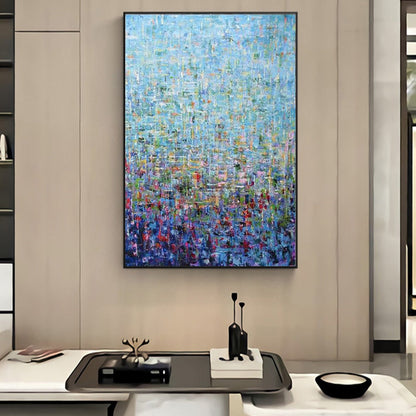 Blue Colorful Abstract Painting Canvas Art