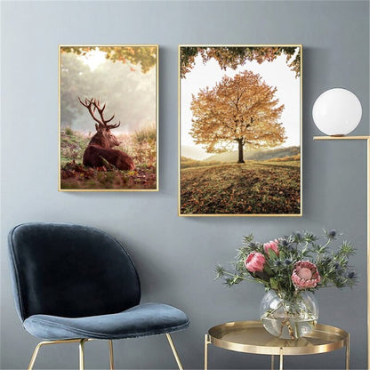 Autumn Grassland Africa Landscape Canvas Art