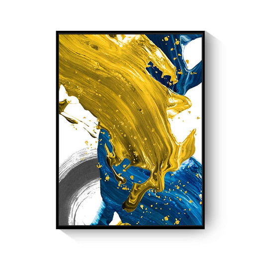 Golden Blue Foil Nordic Canvas Art