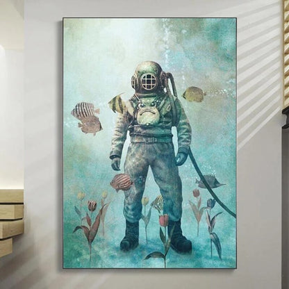 Sea Divers Underwater World Canvas Art