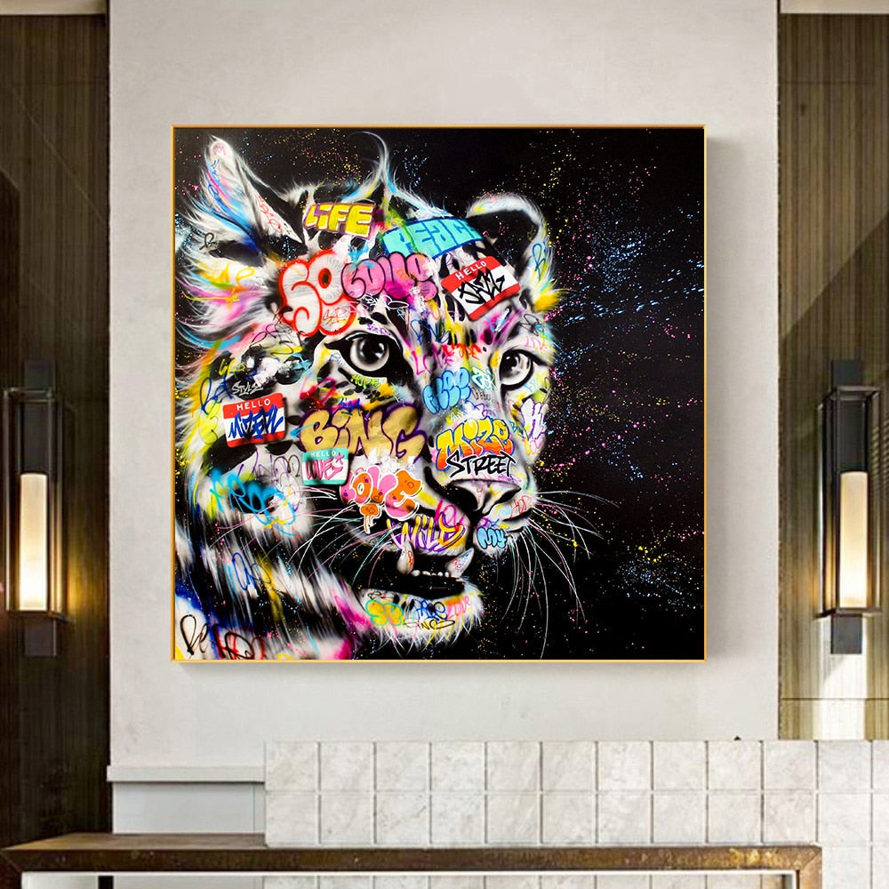 Graffiti Tiger Canvas Art