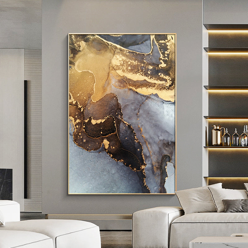 Gold Black Marble Canvas Art